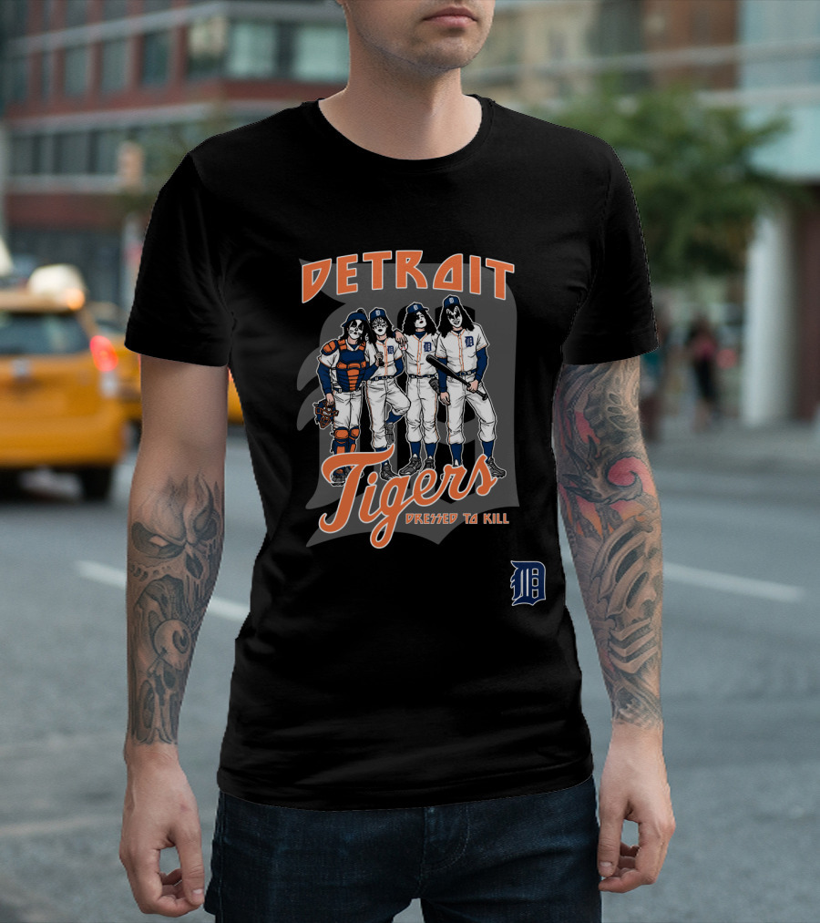 KISS Detroit Tigers Dressed To Kill Baseball Players T-Shirt