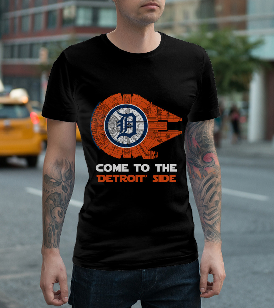 Detroit Tigers Come To The Detroit Side Millennium Falcon T-Shirt