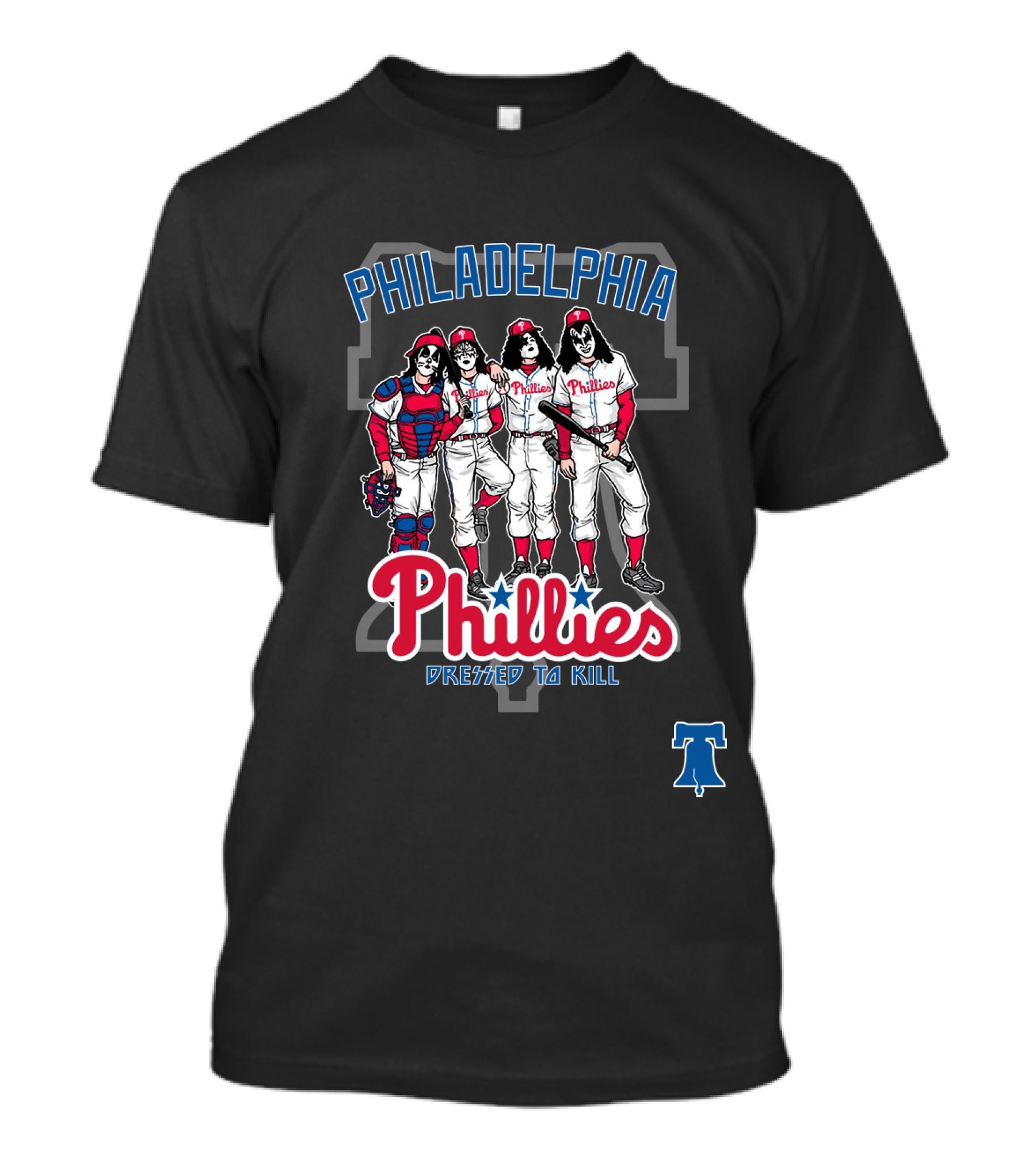 Philadelphia Phillies KISS Dressed To Kill Players Comic Mashup T-Shirt