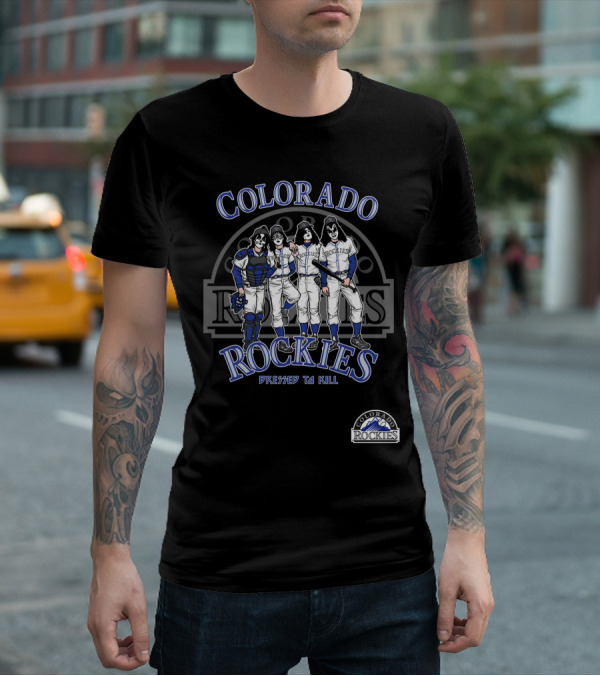 Colorado Rockies KISS Dressed To Kill Baseball T-Shirt