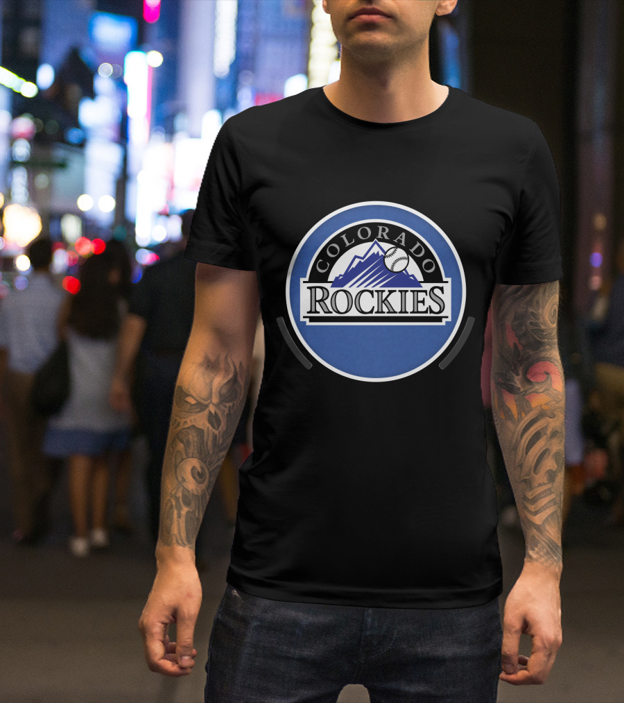 Colorado Rockies Logo Baseball Mountain T-Shirt