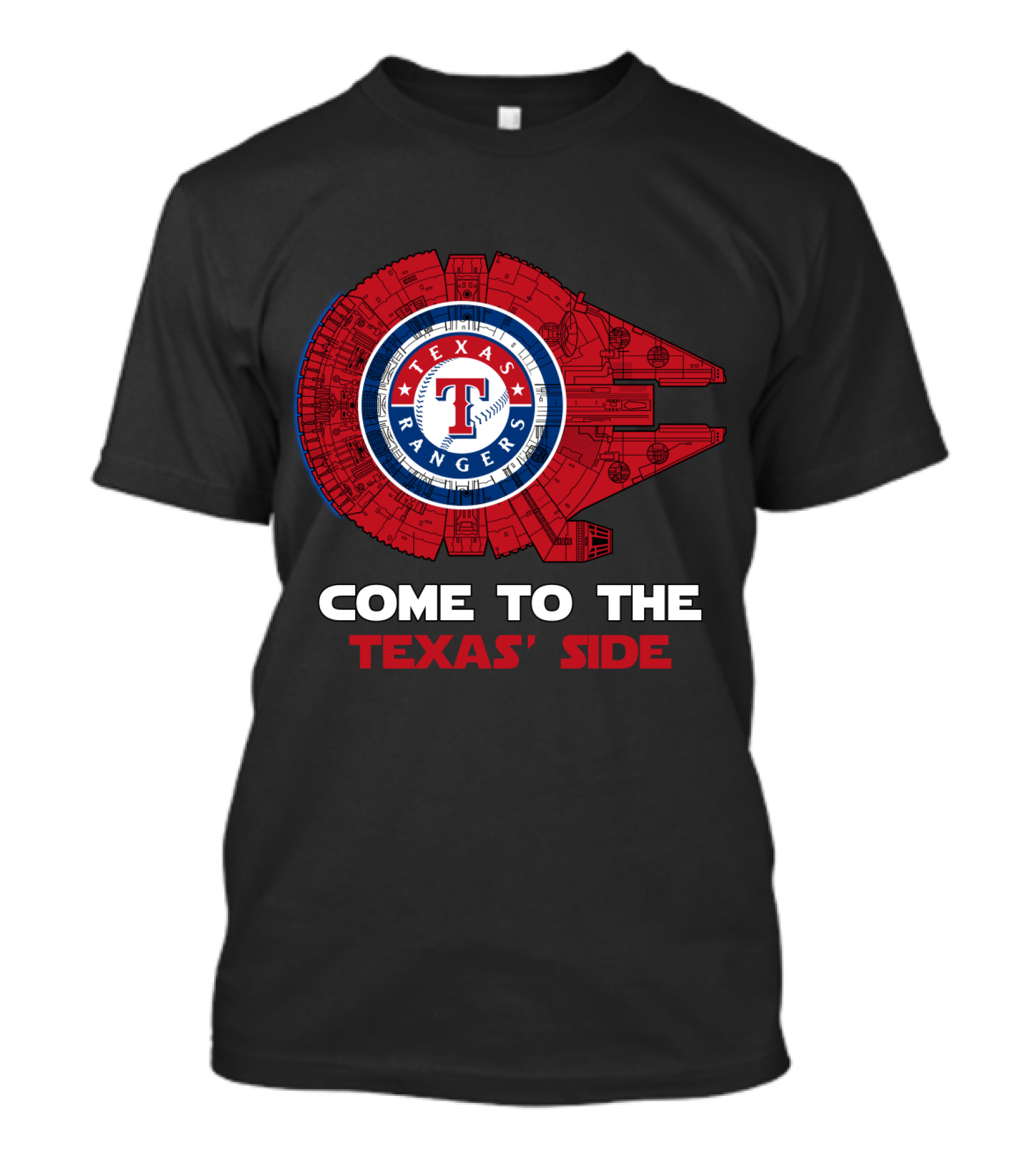 Texas Rangers Come To The Texas' Side Millennium Falcon T-Shirt