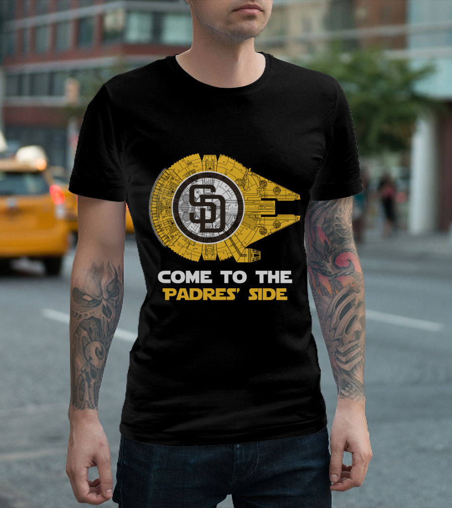 Come To The Padres' Side San Diego Padres Millennium Falcon T-Shirt