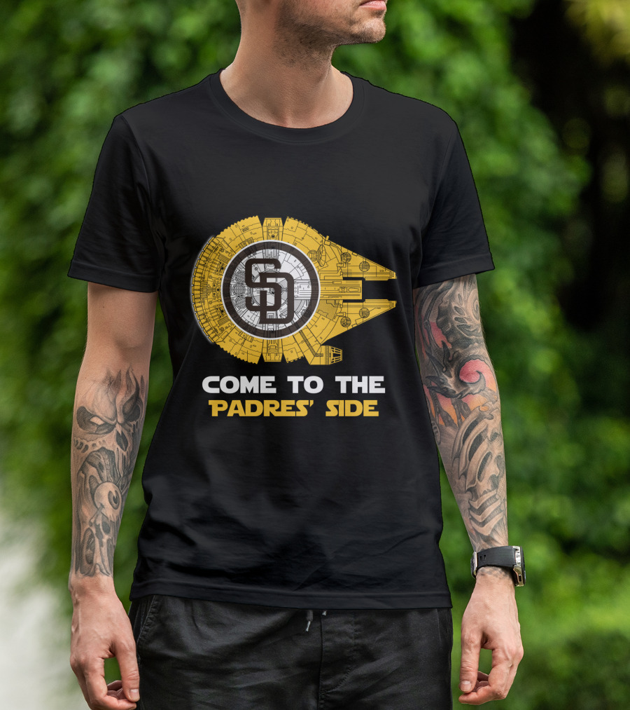Come To The Padres' Side San Diego Padres Millennium Falcon T-Shirt