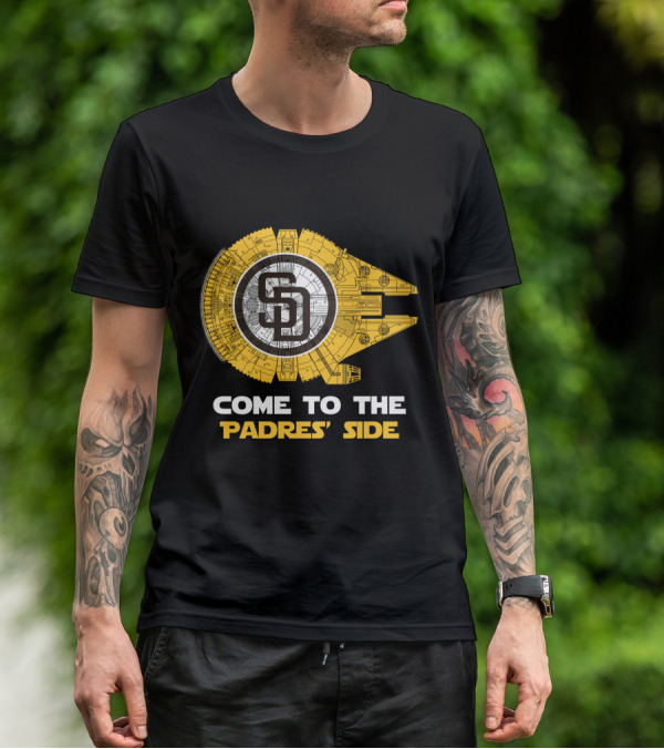 Come To The Padres' Side San Diego Padres Millennium Falcon T-Shirt