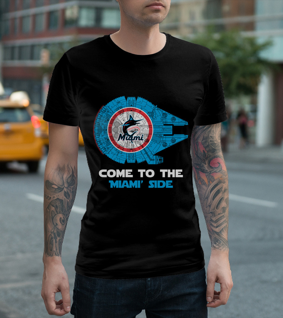 Miami Marlins Come To The Miami Side Millennium Falcon T-Shirt