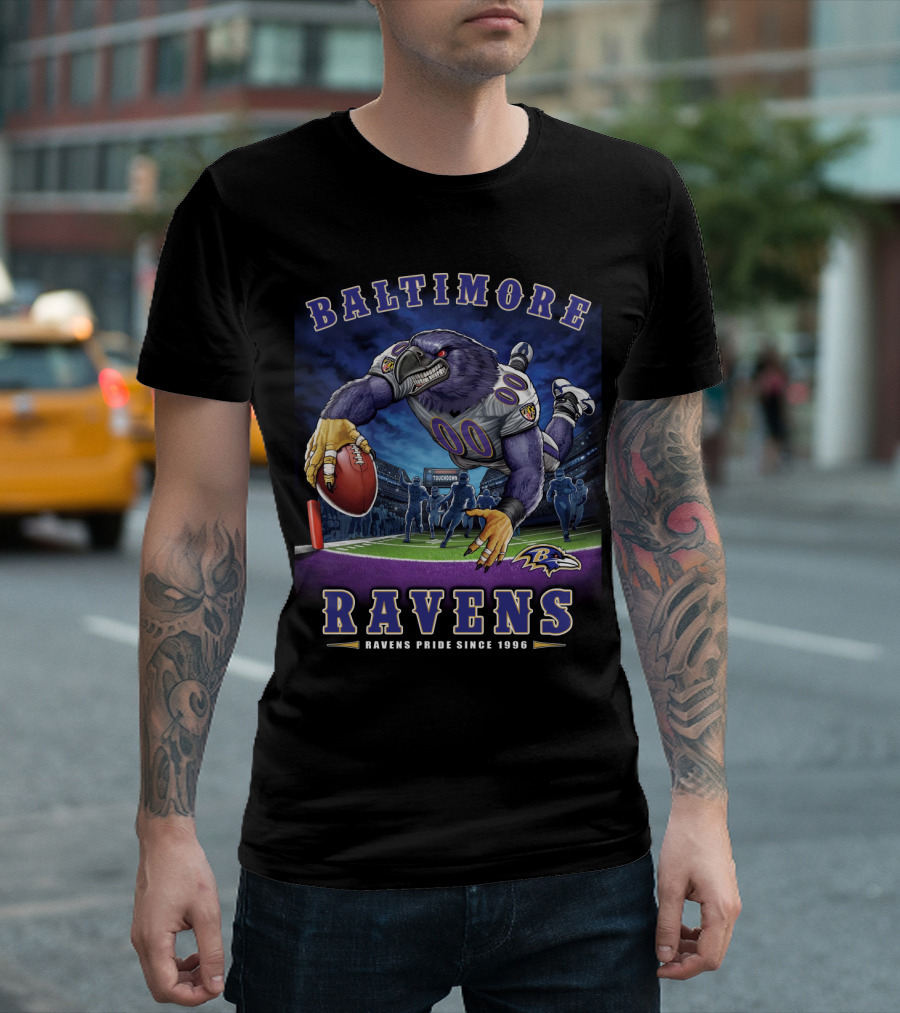 Baltimore Ravens Pride End Zone Football Since 1996 T-Shirt