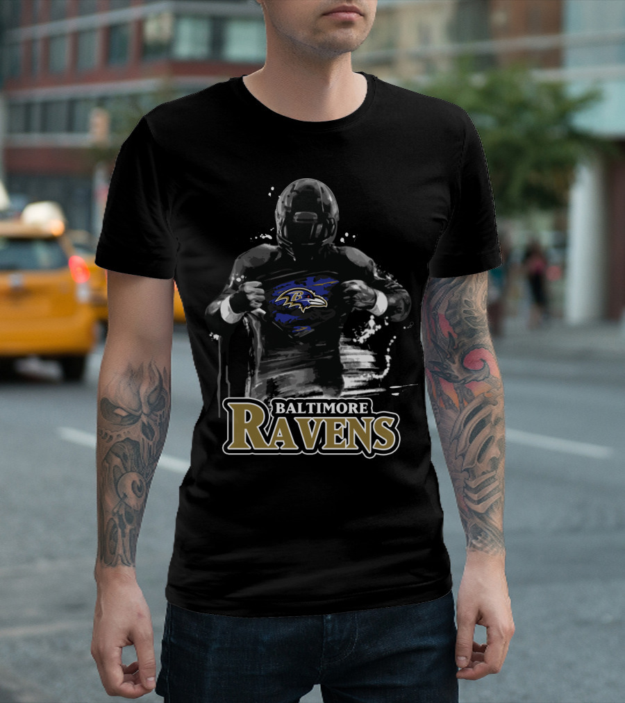Baltimore Ravens Superhero Football Player T-Shirt