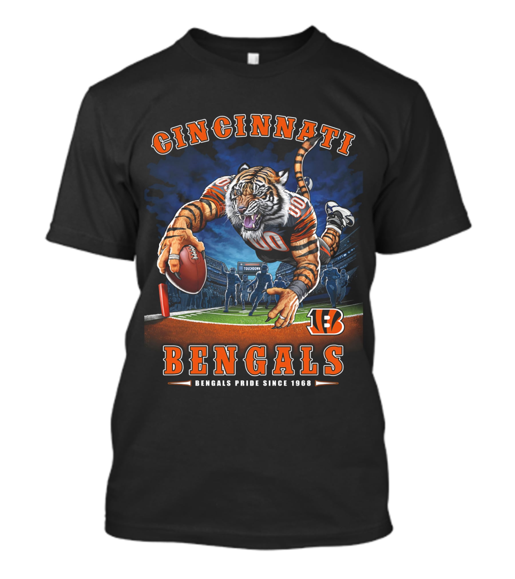 Cincinnati Bengals Pride Since 1968 Football Tiger End Zone Nfl T-Shirt