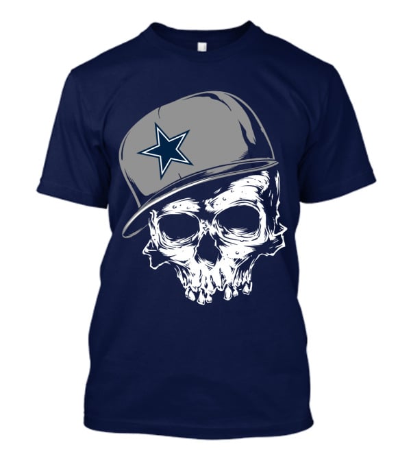 Dallas Cowboys Skull With Star Emblem Cap T-Shirt