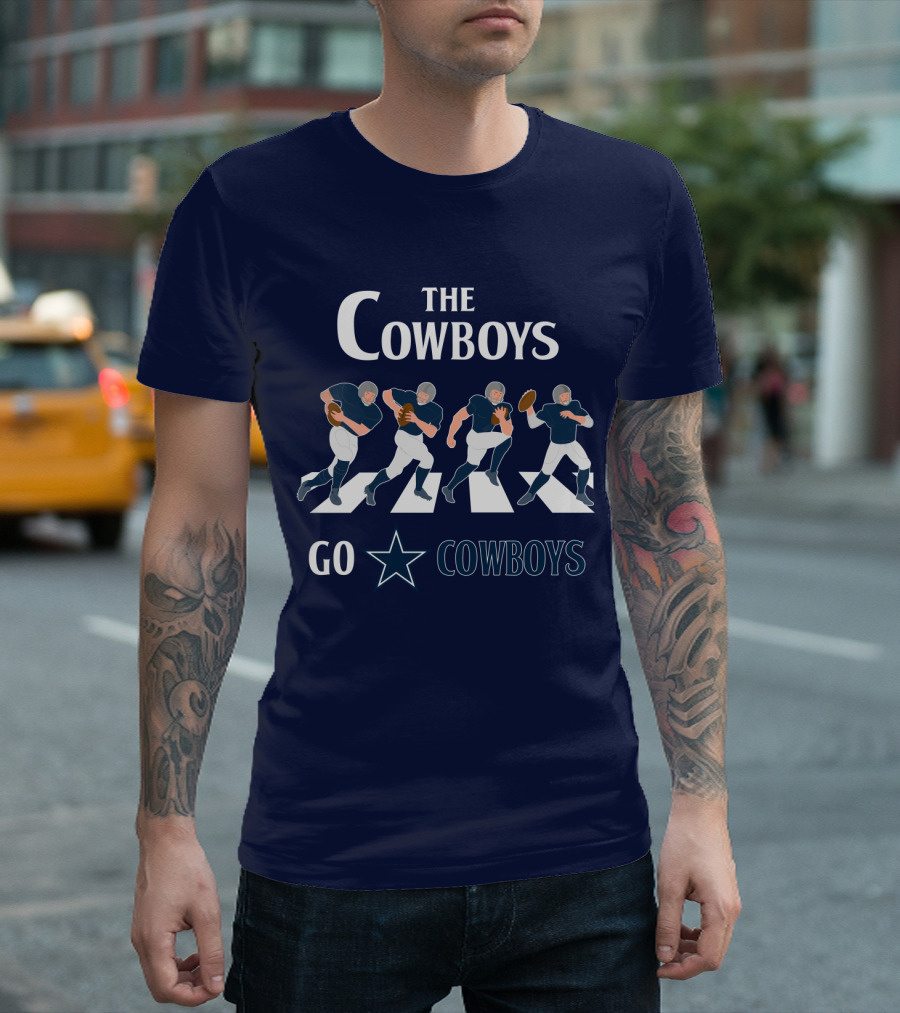 The Cowboys Go Cowboys Star Football Players Crossing T-Shirt