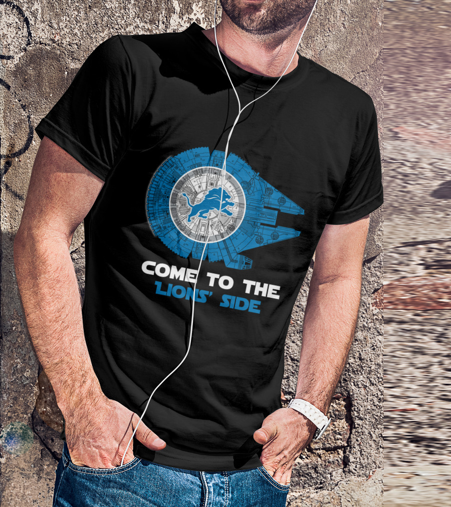 Come To The Lions' Side Millennium Falcon Detroit Lions T-Shirt