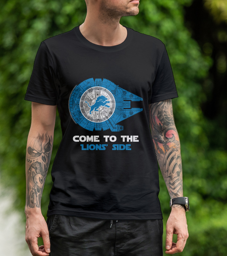Come To The Lions' Side Millennium Falcon Detroit Lions T-Shirt