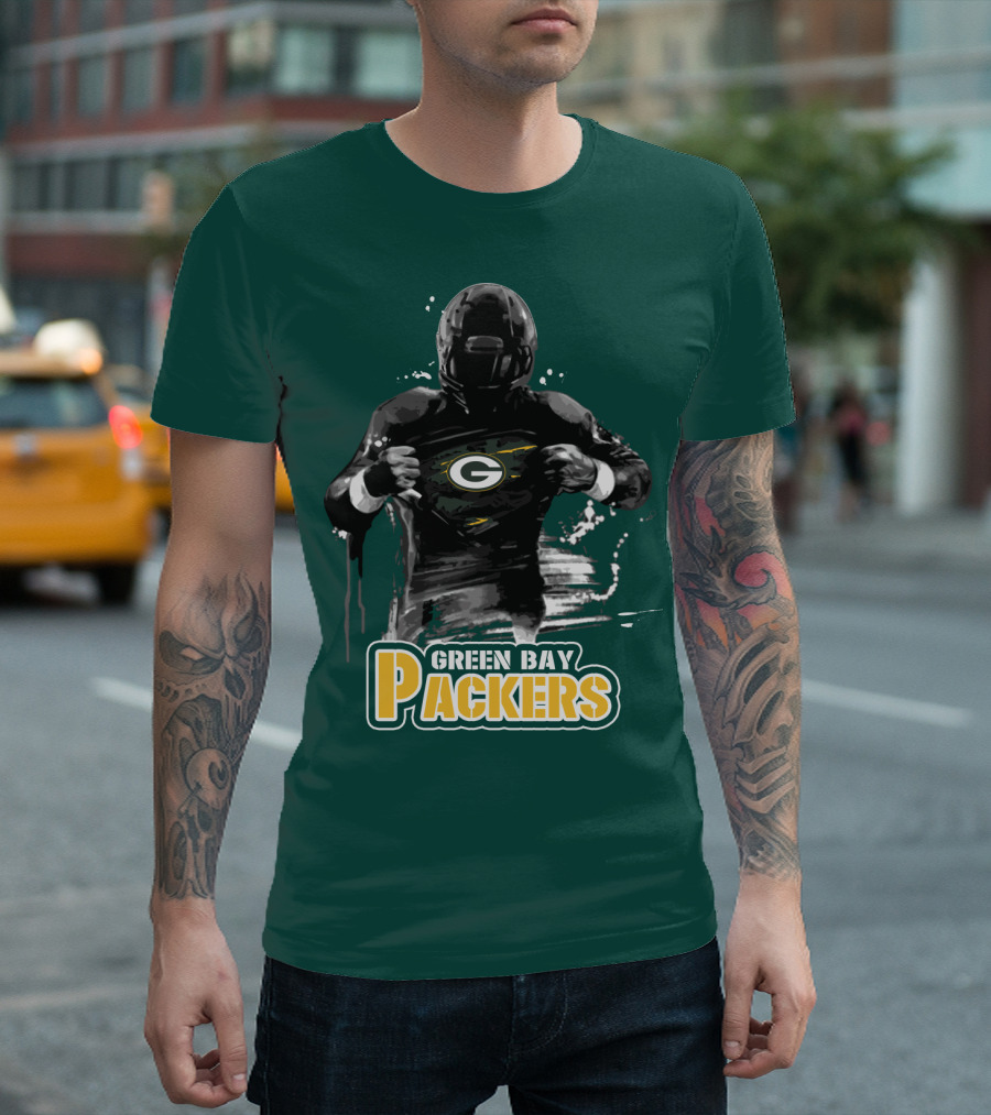 Green Bay Packers Superhero Football Player Iconic Team T-Shirt
