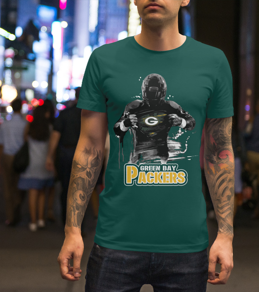 Green Bay Packers Superhero Football Player Iconic Team T-Shirt