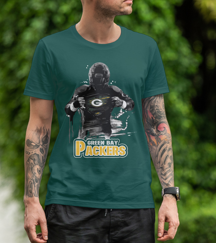 Green Bay Packers Superhero Football Player Iconic Team T-Shirt