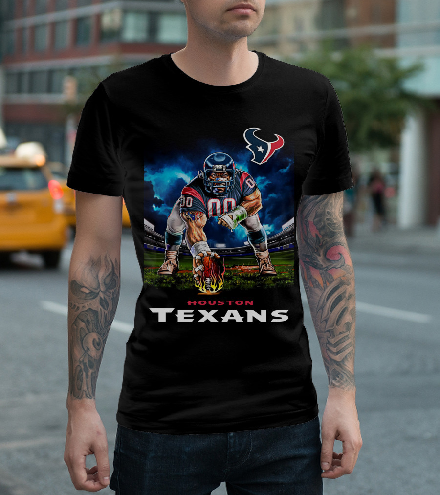 Houston Texans Football 3 Point Stance Nfl Stadium Team Spirit T-Shirt