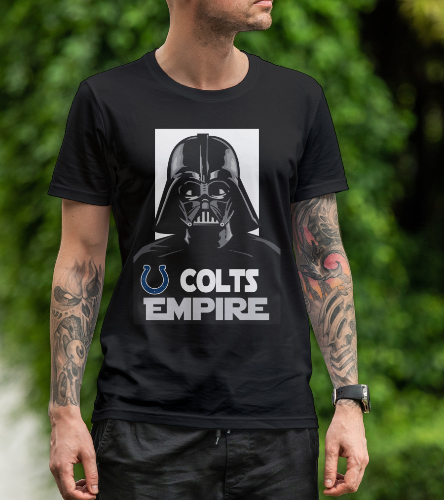 Colts Empire Darth Vader Indianapolis Nfl Football Team Star Wars Crossover T-Shirt