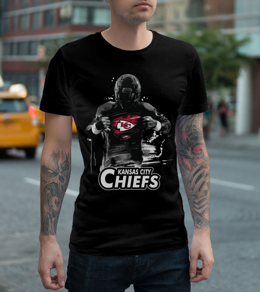 Kansas City Chiefs Football Player Kc Logo Print T-Shirt