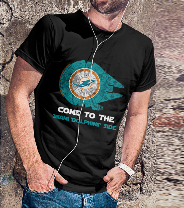 Miami Dolphins Come To The Dolphins' Side Millennium Falcon T-Shirt