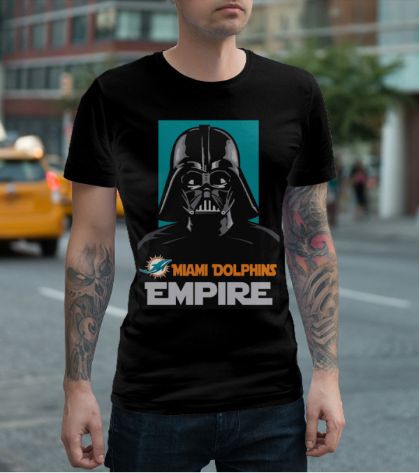 Miami Dolphins Empire Darth Vader Star Wars Crossover T-Shirt
