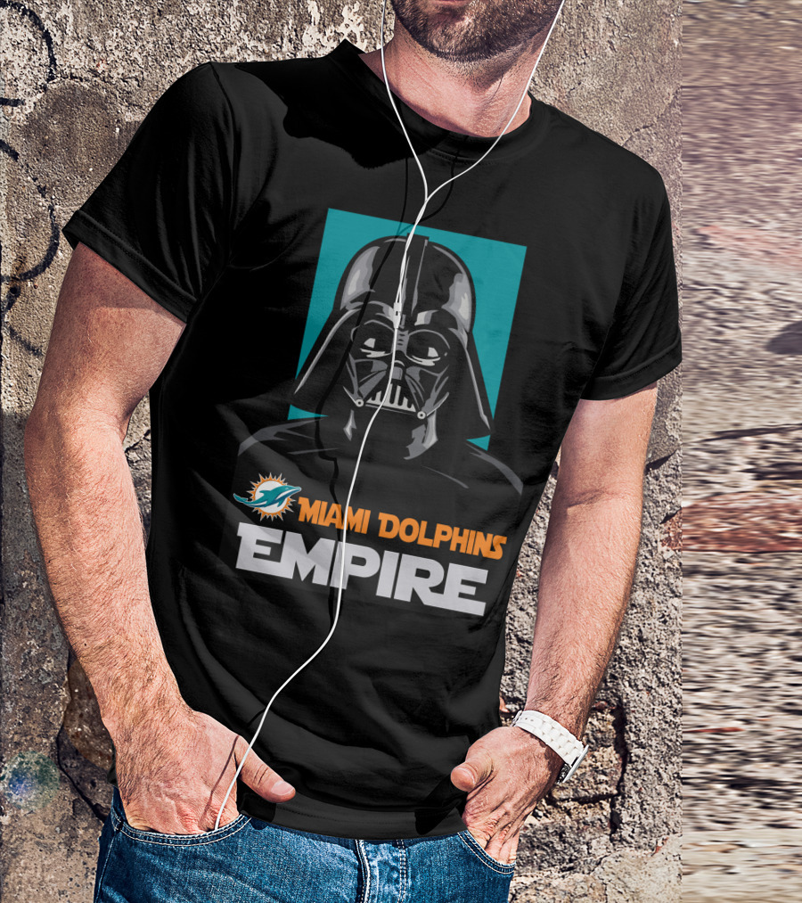 Miami Dolphins Empire Darth Vader Star Wars Crossover T-Shirt