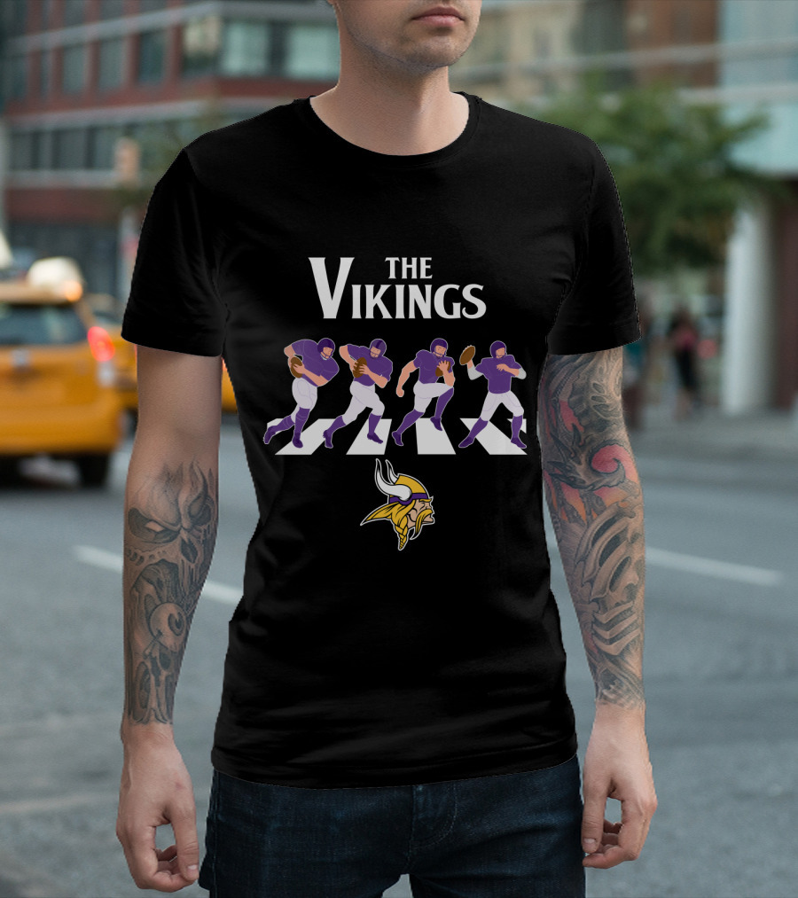 Minnesota Vikings Abbey Road Football Crossing T-Shirt