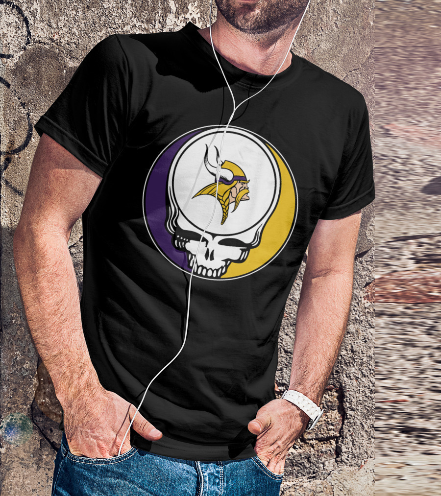 GRATEFUL DEAD Vikings Logo Skull Helmet T-Shirt