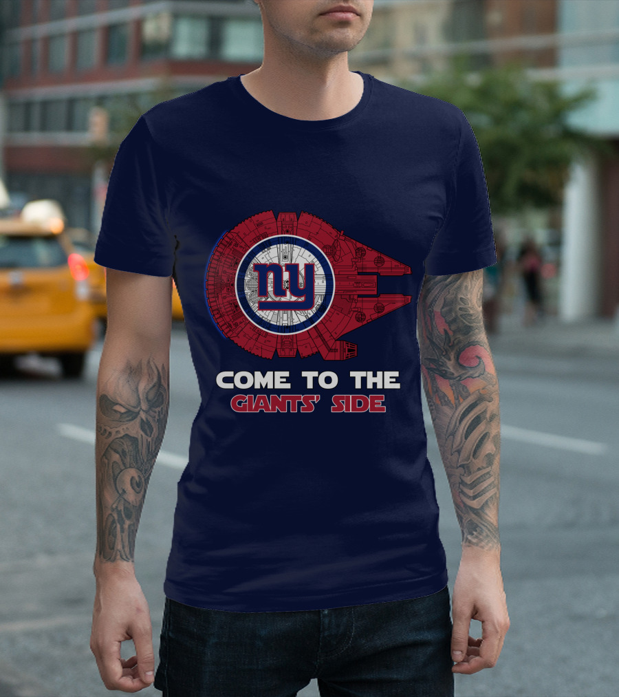 Come To The Giants' Side New York Giants Millennium Falcon T-Shirt