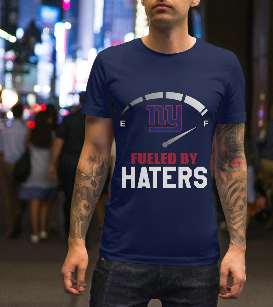 New York Giants Fueled By Haters Fuel Gauge T-Shirt