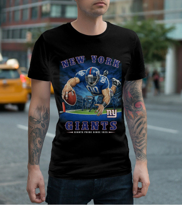 New York Giants Pride Since 1925 End Zone Nfl Tocobowl Football Player T-Shirt