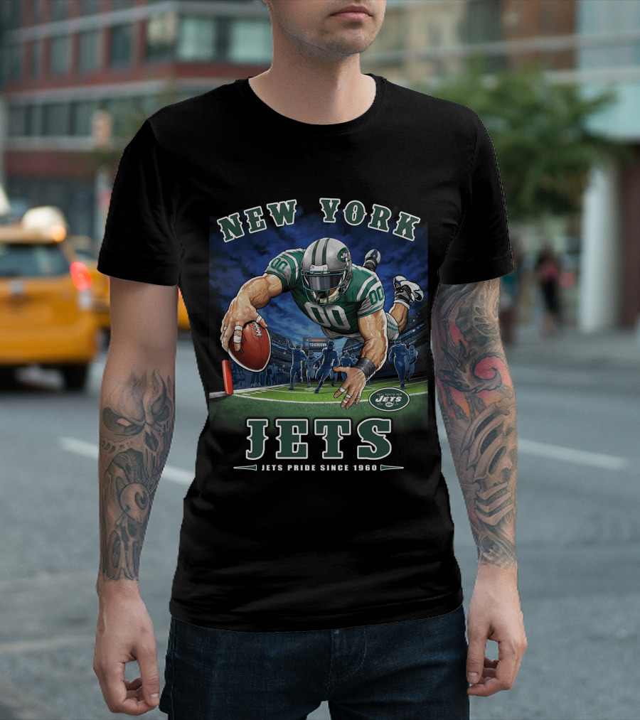 New York Jets Pride Since 1960 End Zone Touchdown T-Shirt