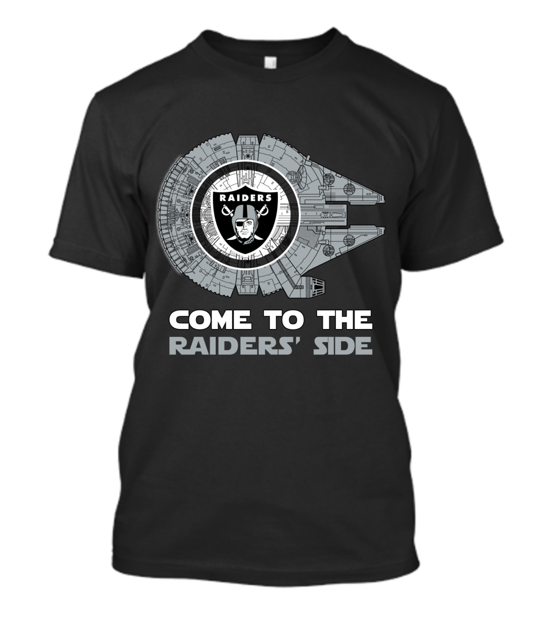 Come To The Raiders' Side Oakland Raiders Millennium Falcon T-Shirt
