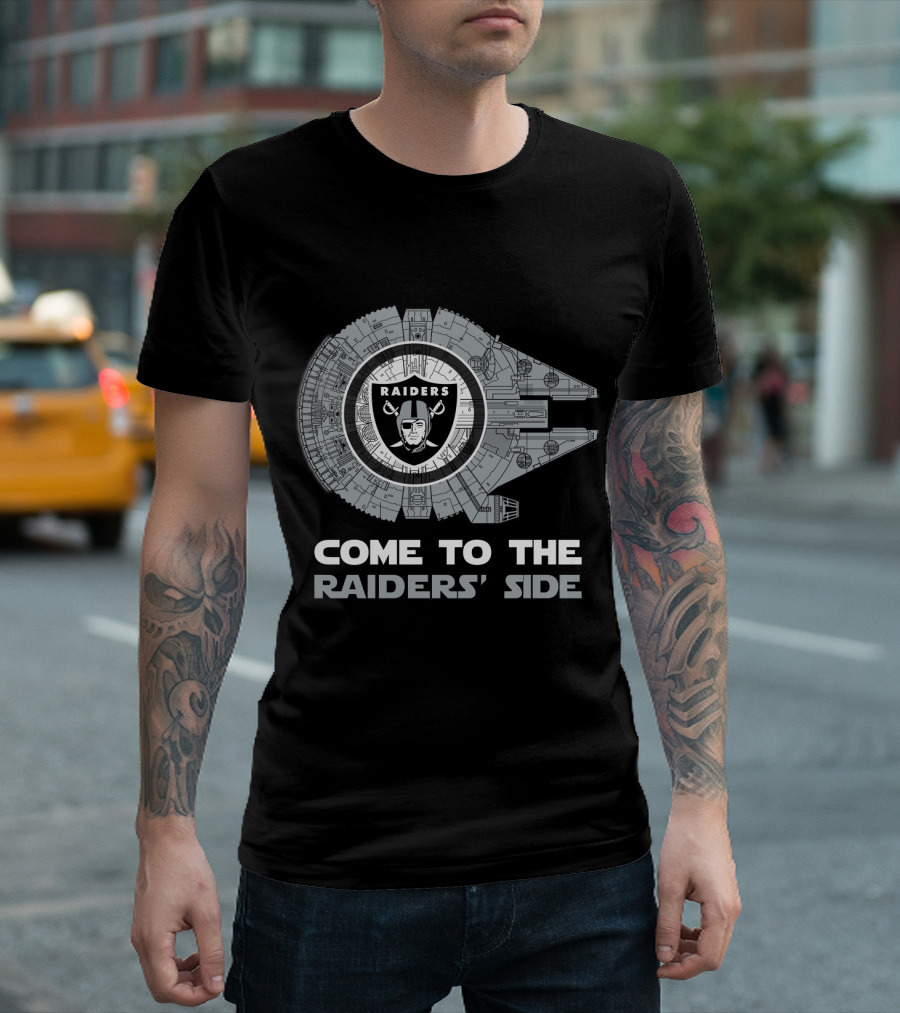Come To The Raiders' Side Oakland Raiders Millennium Falcon T-Shirt