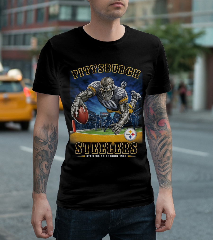 Pittsburgh Steelers Pride Since 1933 End Zone Action T-Shirt