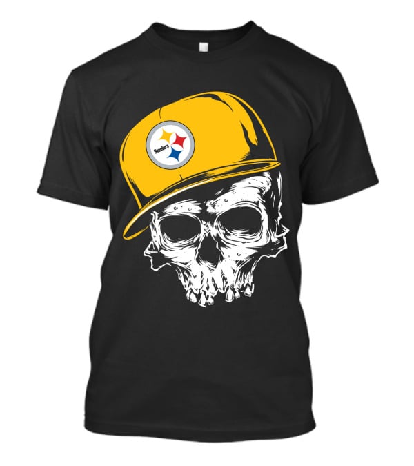 Pittsburgh Steelers Skull With Yellow Cap T-Shirt