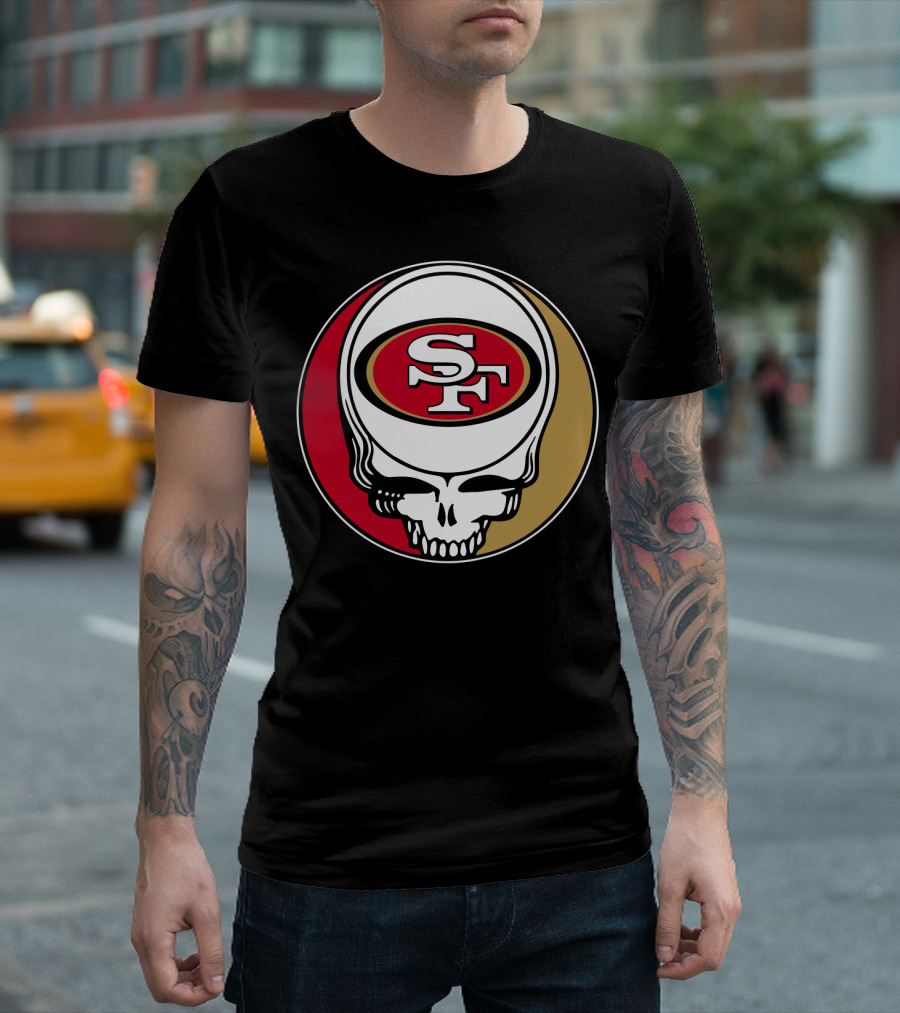 Grateful Dead San Francisco 49ers Skull Logo Combination T-Shirt