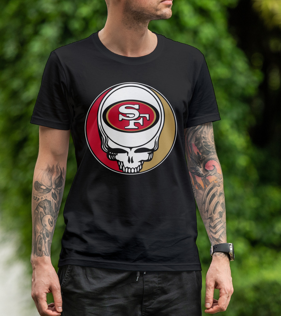 Grateful Dead San Francisco 49ers Skull Logo Combination T-Shirt