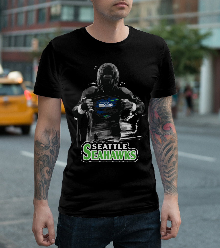 Seattle Seahawks Football Fan Heroic Logo Reveal T-Shirt