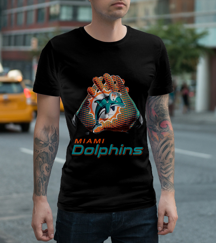 Miami Dolphins Nfl Team Gloves Fan T-Shirt
