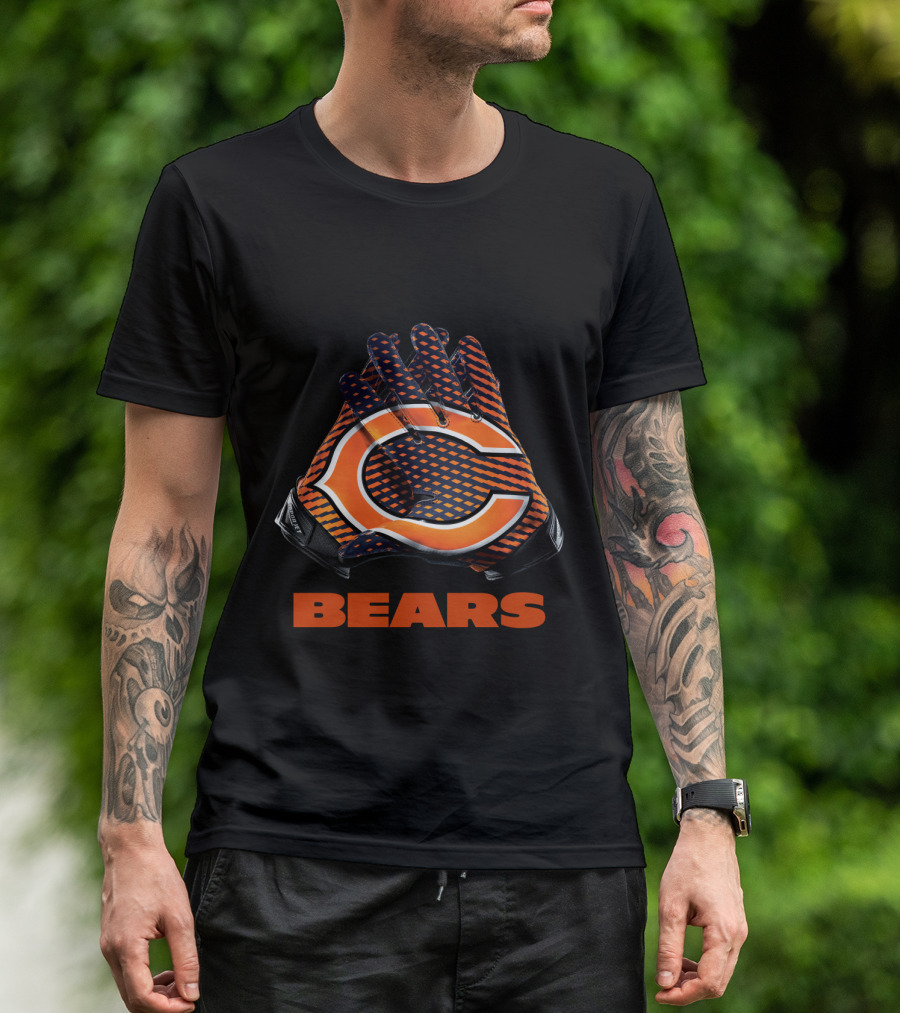 Chicago Bears C Logo Gloves Nfl Bears T-Shirt
