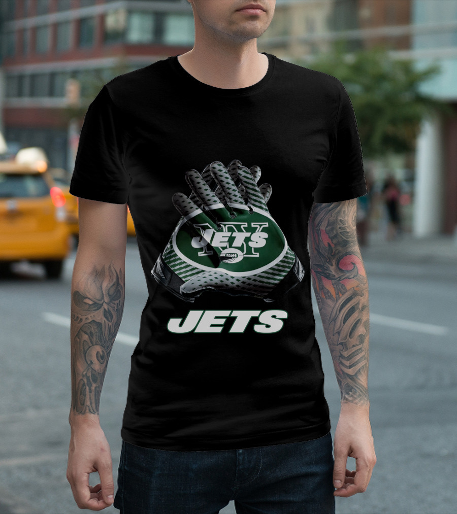 New York Jets Nfl Team Logo Gloves Jets T-Shirt