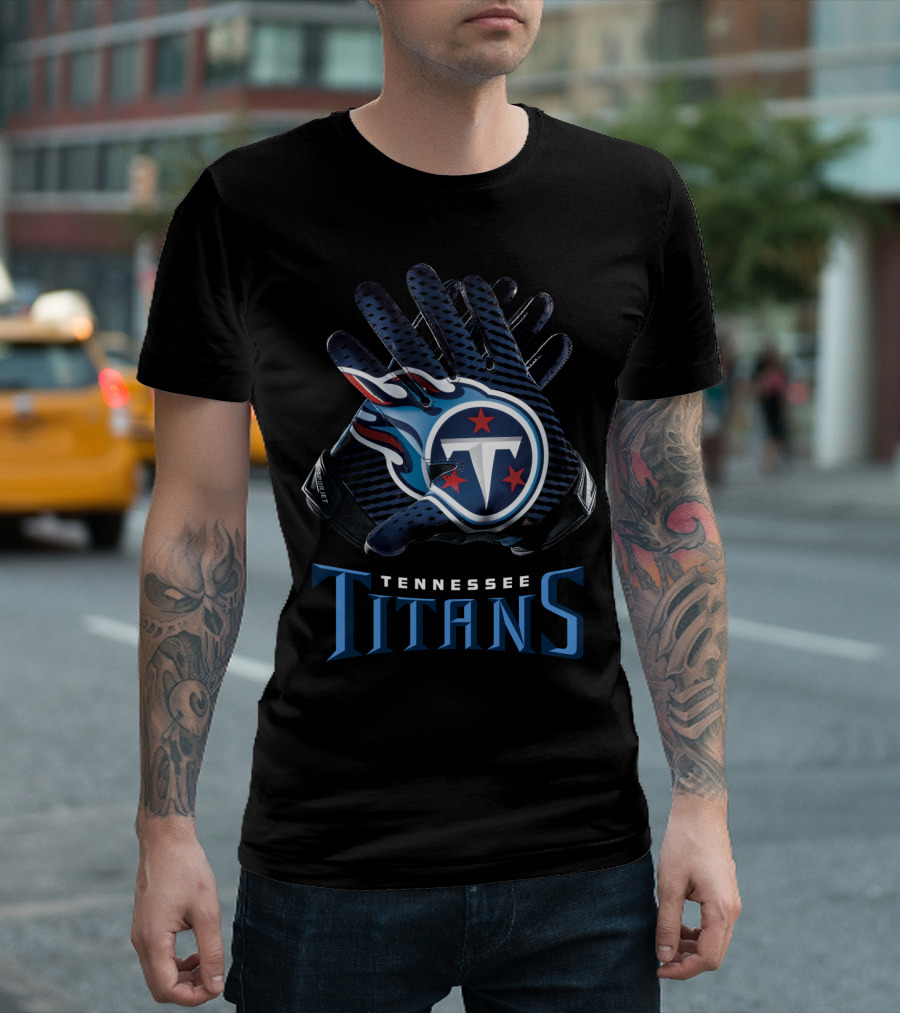 Tennessee Titans Nfl Gloves Team Logo Football Fan Gear T-Shirt
