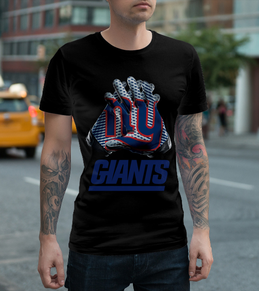 New York Giants Ny Logo Nfl Gloves T-Shirt