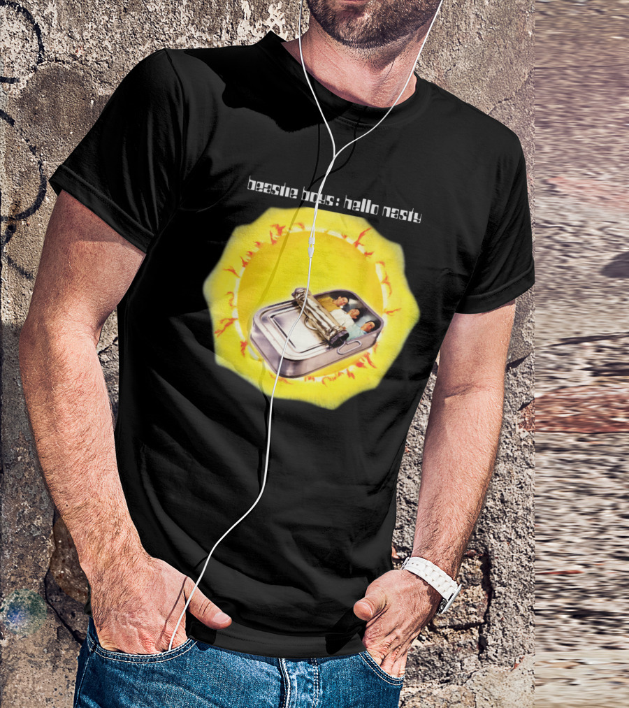 Beastie Boys Hello Nasty 1998 Album Cover Tin Can Sunburst T-Shirt