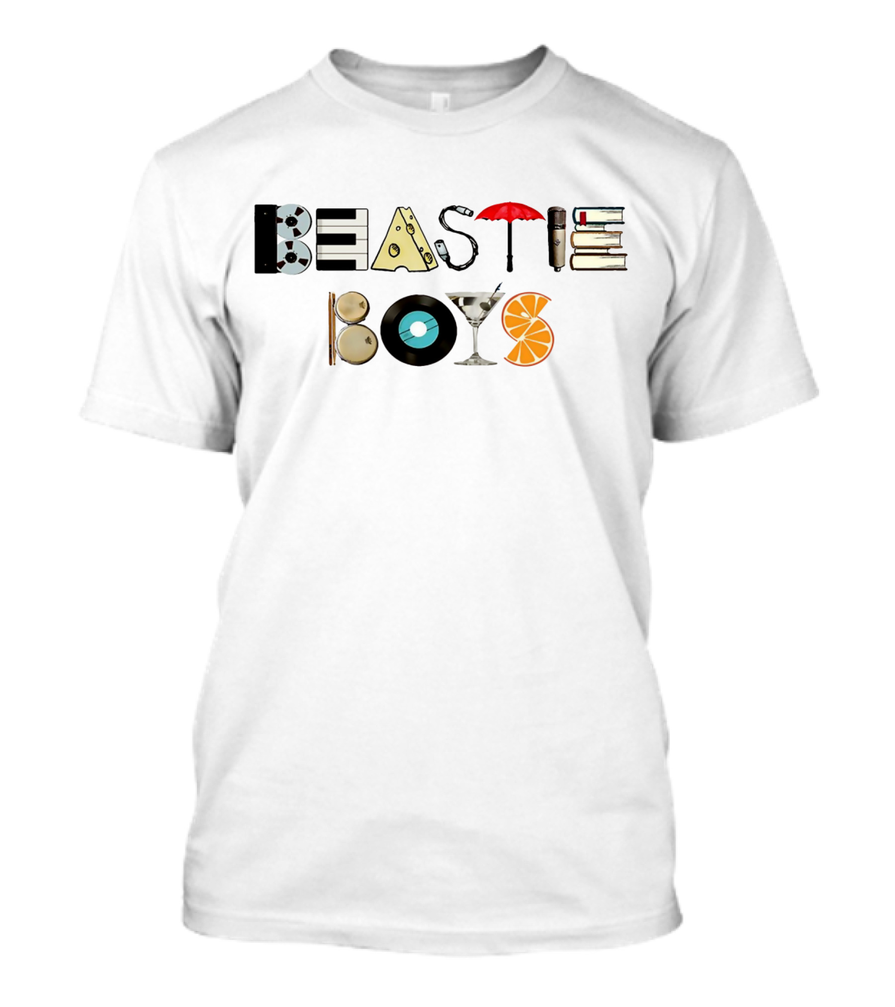 Beastie Boys Martini Record Cheese Umbrella Books Orange T-Shirt