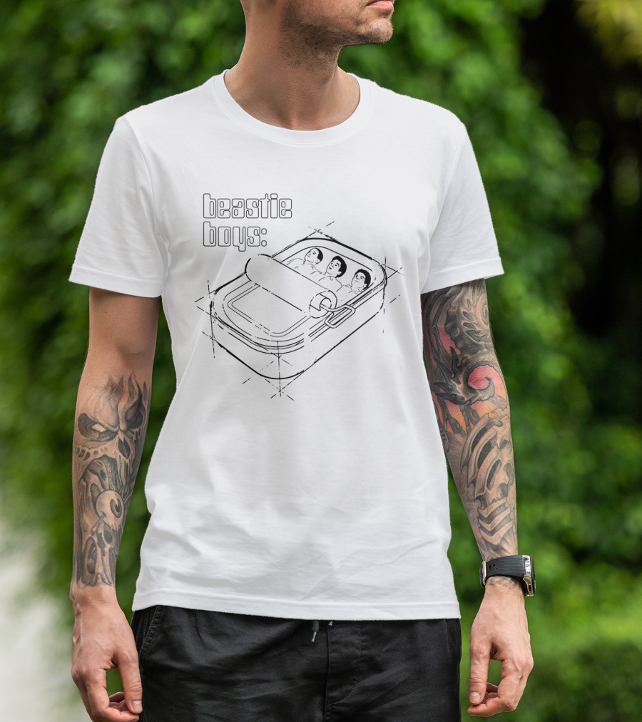 Beastie Boys Album Cover With Iconic Three Band Members In Sardine Can T-Shirt