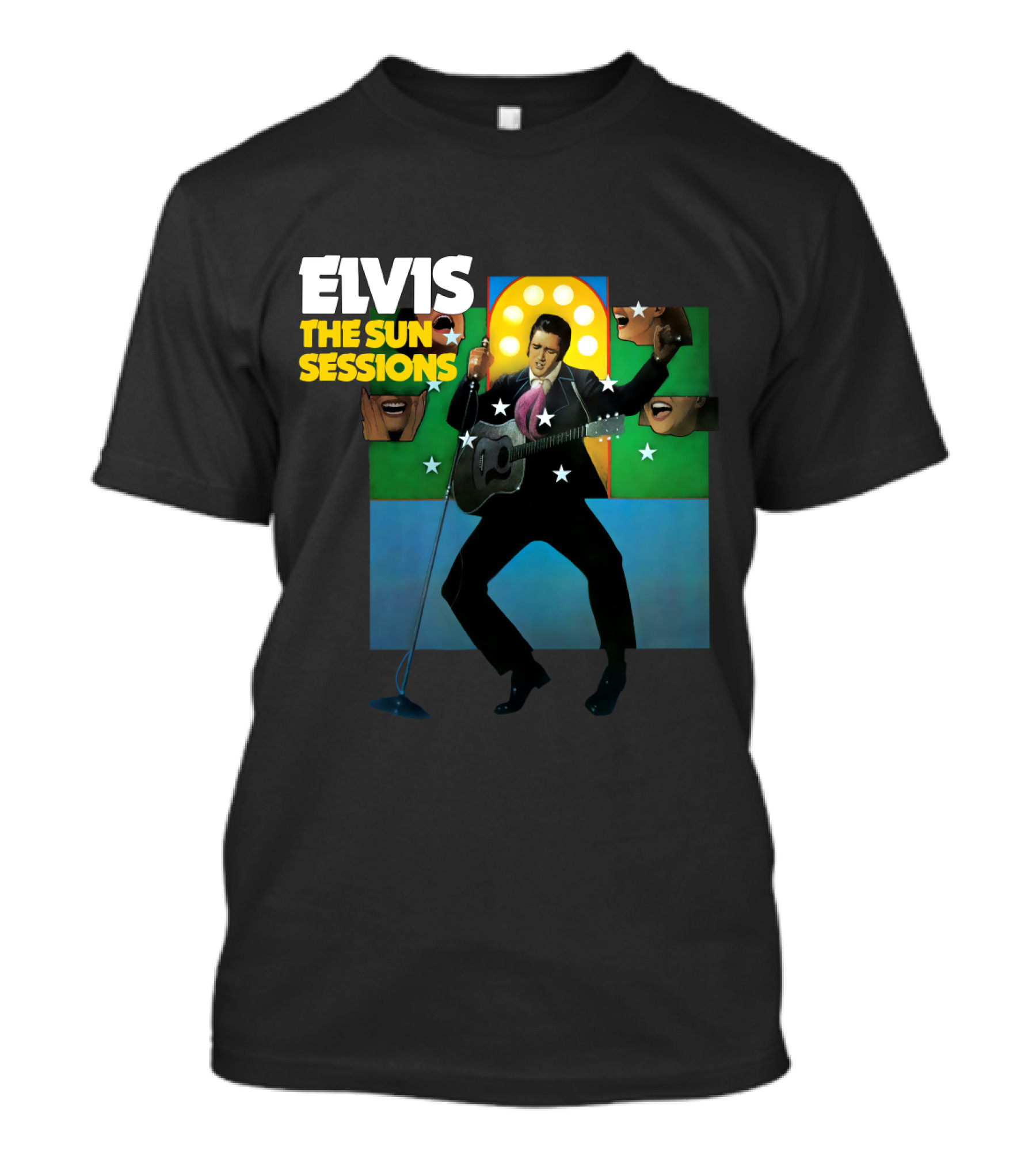 ELVIS The Sun Sessions Iconic Performance Imagery With Guitar And Microphone T-Shirt