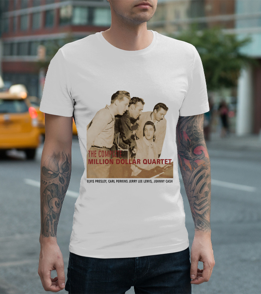 The Complete Million Dollar Quartet Elvis Presley Carl Perkins Jerry Lee Lewis Johnny Cash T-Shirt