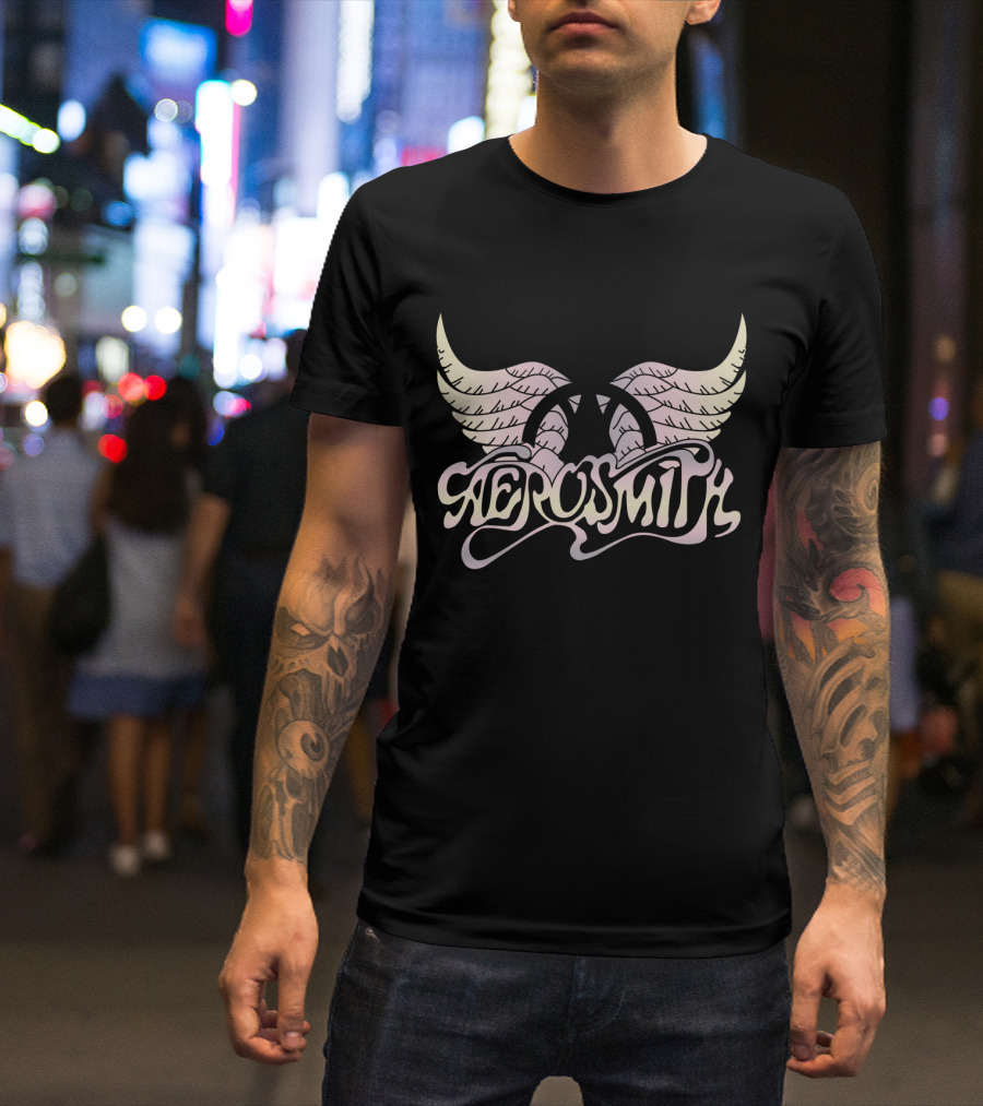 Aerosmith Winged Logo Faded Pinks T-Shirt